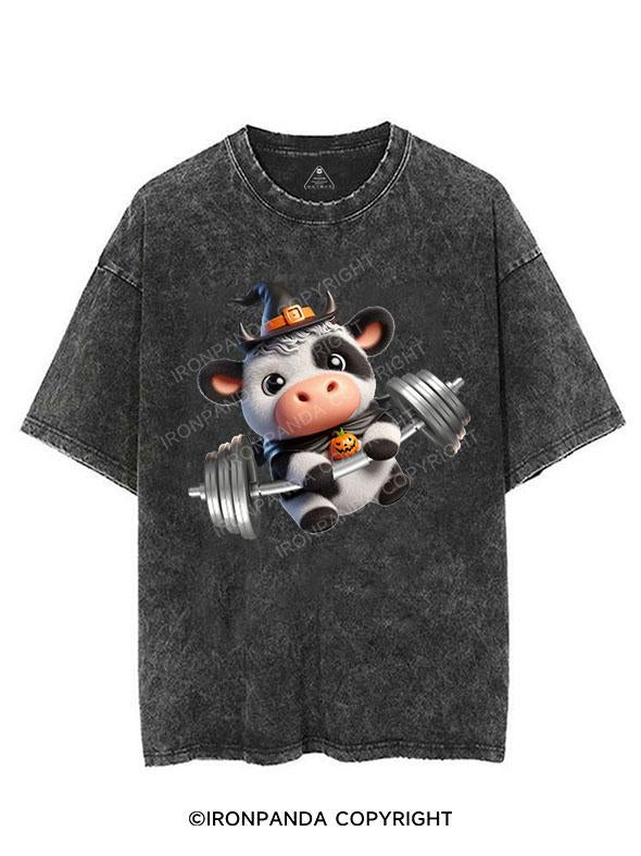 HALLOWEEN SWOLE COW VINTAGE GYM SHIRT