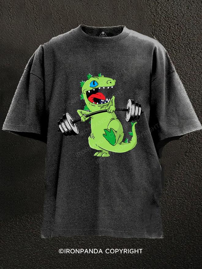 Deadlift Dinosaur Washed Gym Shirt