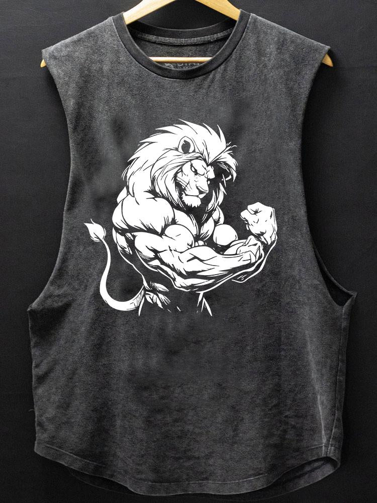 muscle lion SCOOP BOTTOM COTTON TANK