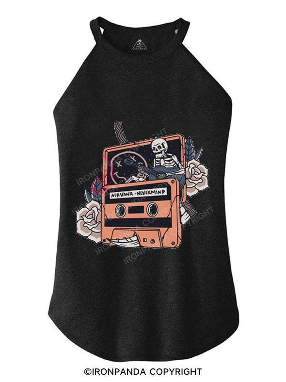 SKELETON TAPE MUSIC VIBES TRI ROCKER COTTON TANK