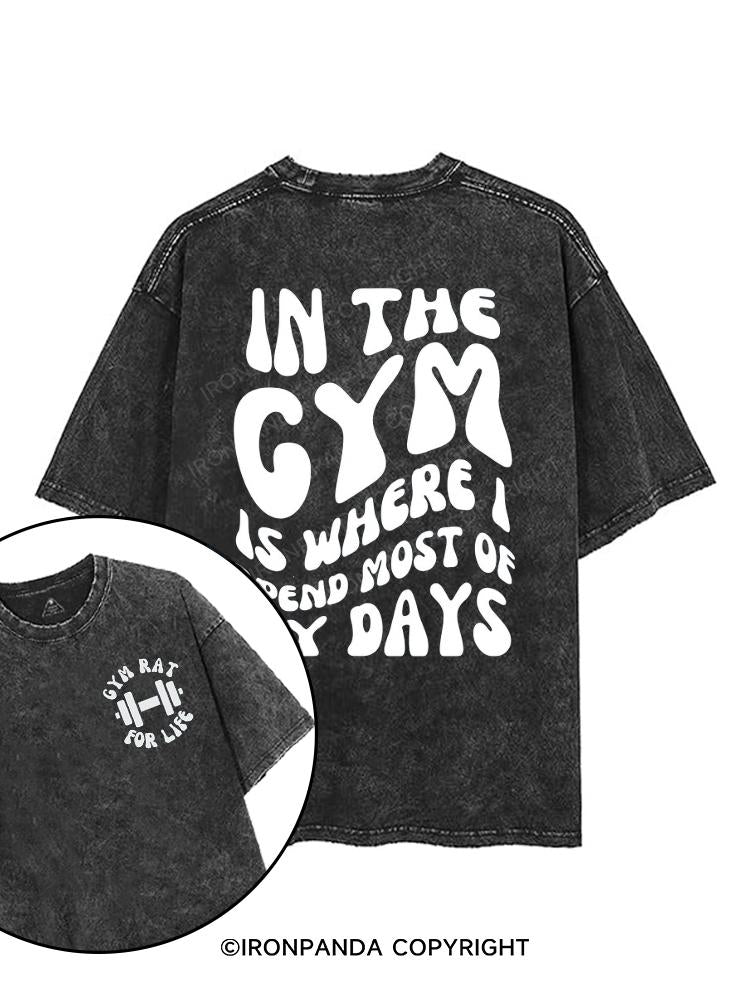 In The Gym Is Where I Spend Most Of My Days printed Gym Shirt