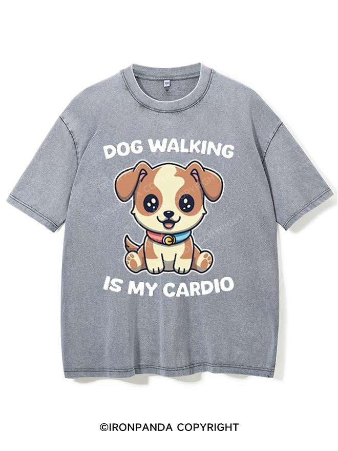 DOG WALKING IS MY CARDIO VINTAGE GYM SHIRT