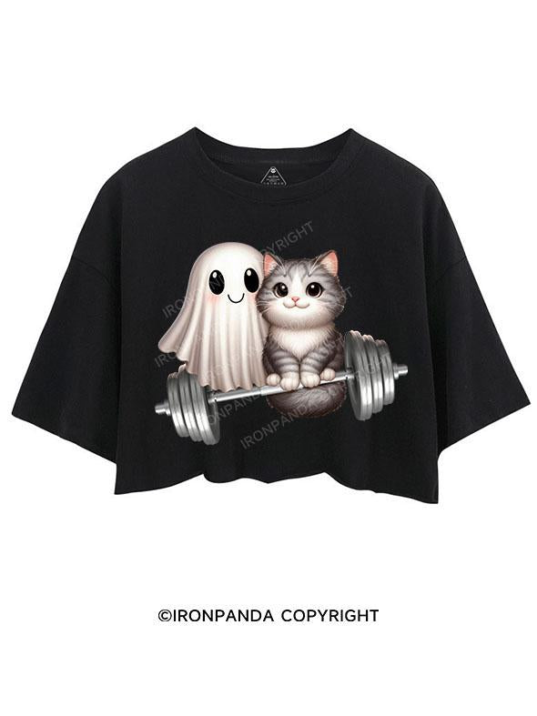 CAT & GHOST WORKOUT BUDDIES CROP TOPS