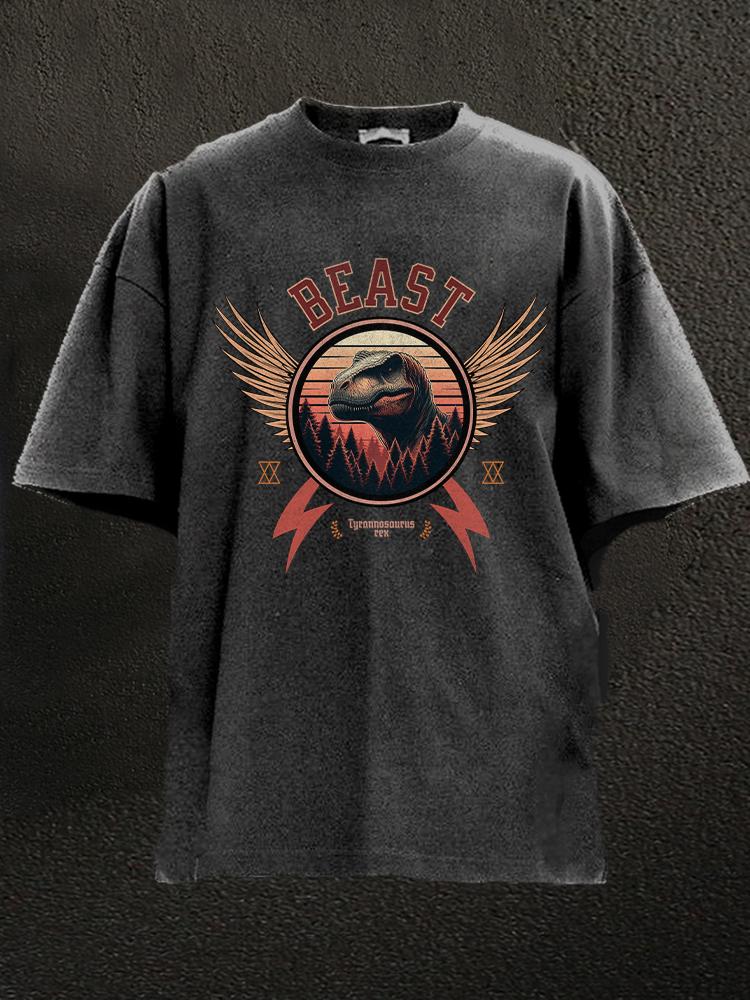 beast dinosaur Washed Gym Shirt