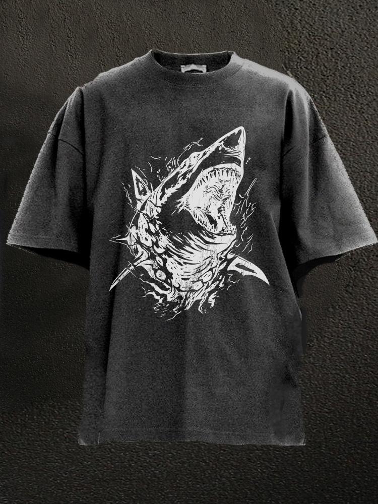 Fierce Shark Washed Gym Shirt