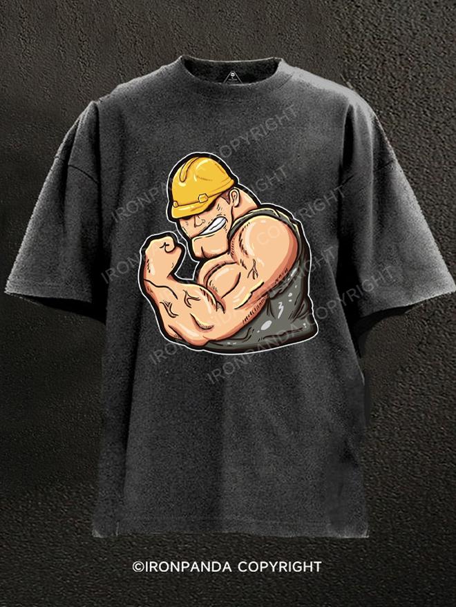 Muscled Worker Washed Gym Shirt