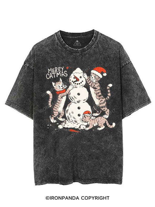 MERRY CATMAS VINTAGE GYM SHIRT