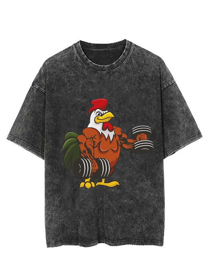 Never Skip Leg Day Rooster Vintage Gym Shirt