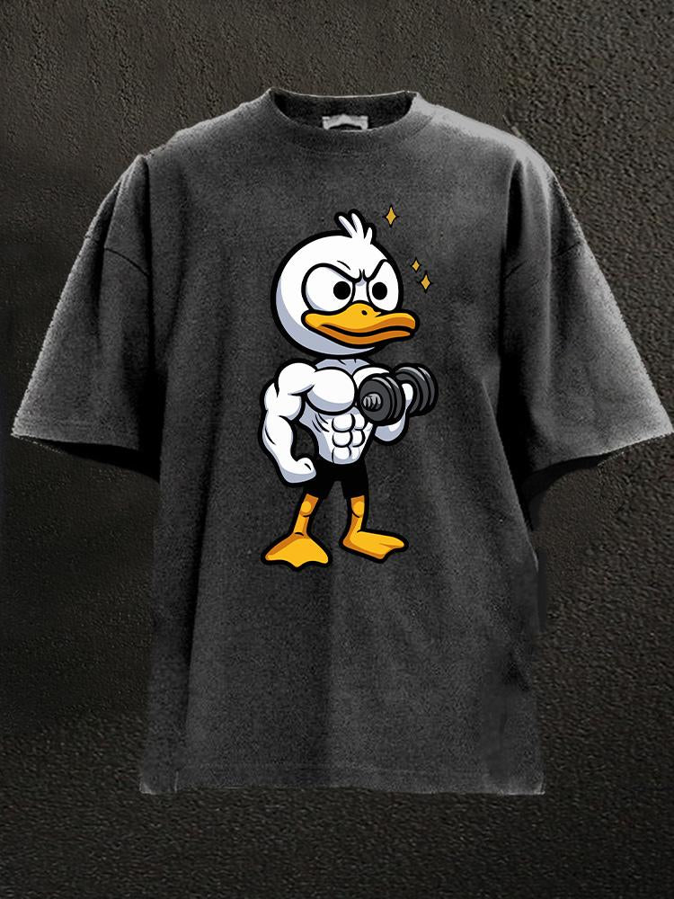 Funny Gym Duck Washed Gym Shirt