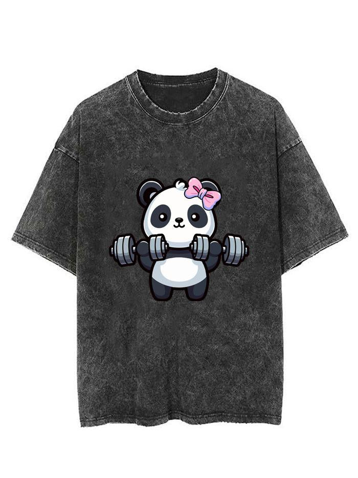 PANDA DUMBBEL VINTAGE GYM SHIRT