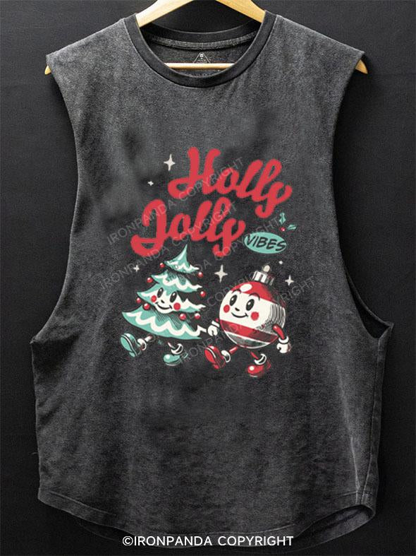 HOLLY JOLLY VIBES SCOOP BOTTOM COTTON TANK