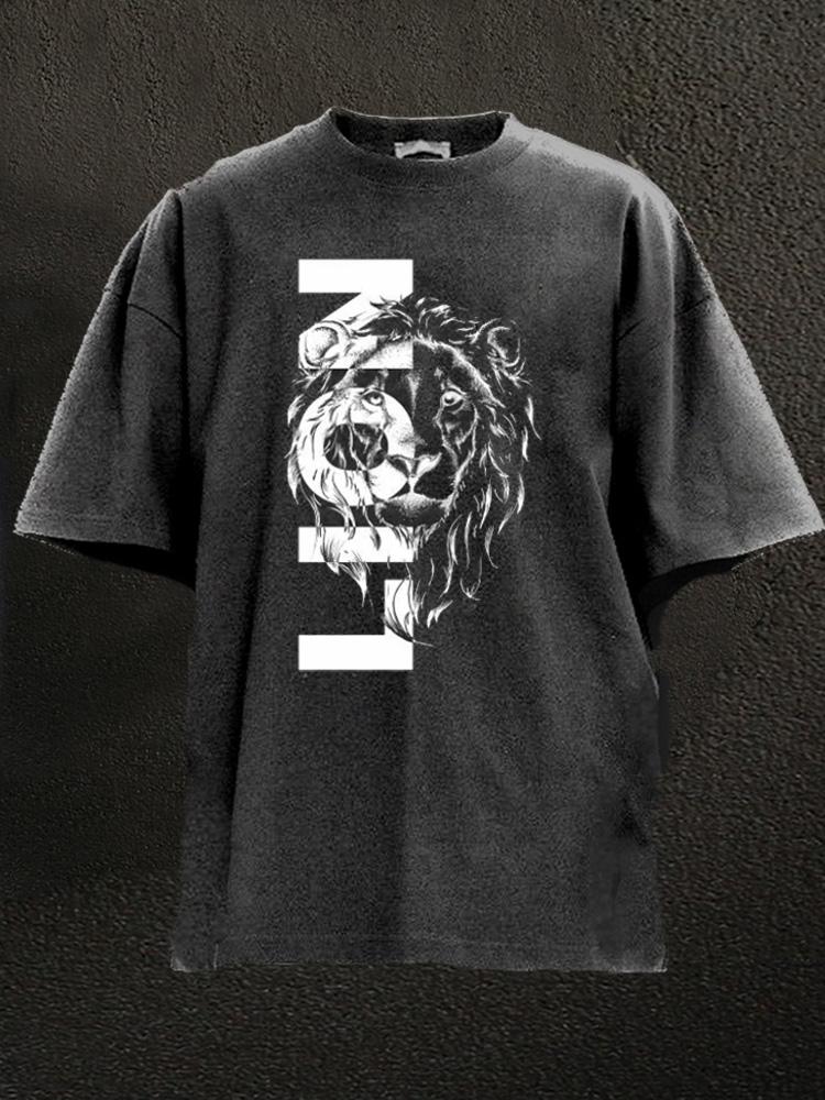 lion Washed Gym Shirt