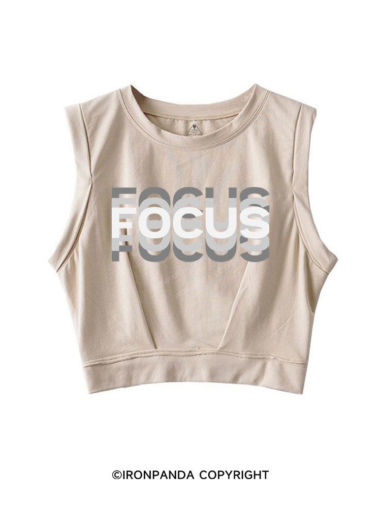 FOCUS SLEEVELESS CROP TOPS