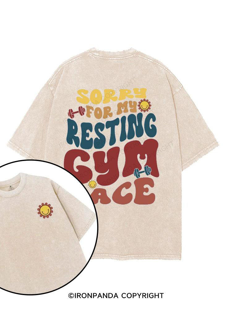 sorry for my resting gym face printed Gym Shirt