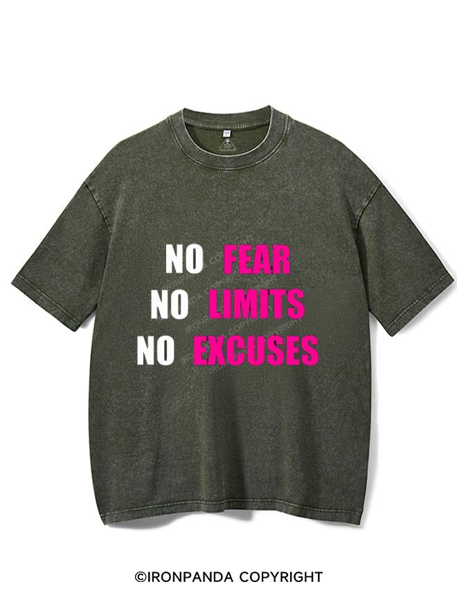 NO FEAR NO LIMIT NO EXCUSES    VINTAGE GYM SHIRT