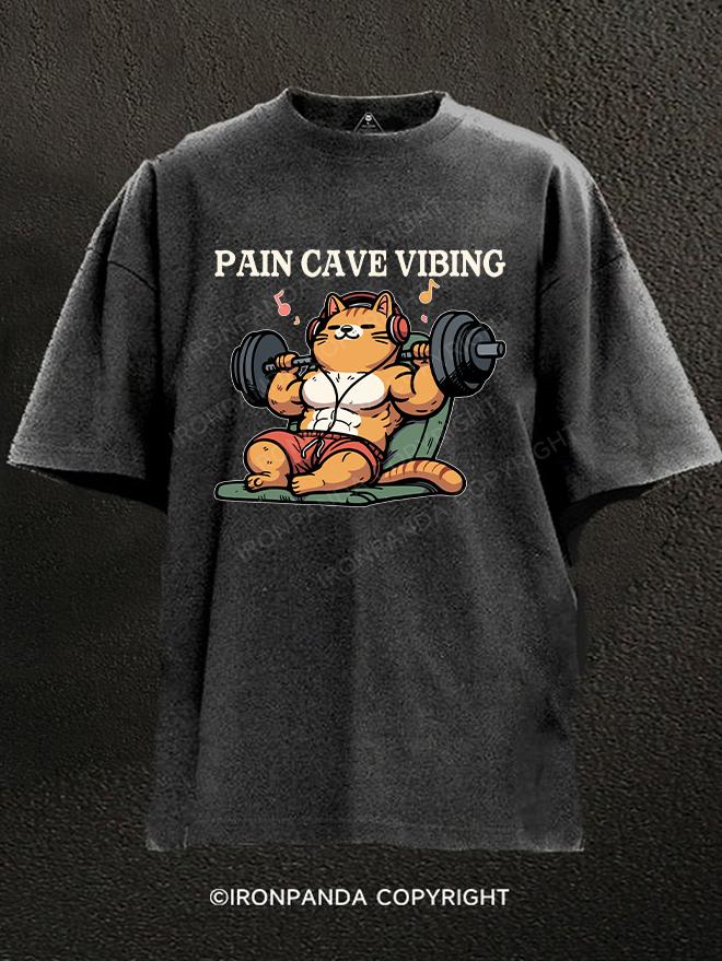 Pain cave vibing Washed Gym Shirt