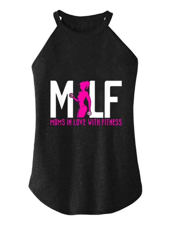 MILF MOM IN LOVE WITH FITNESS ROCKER COTTON TANK