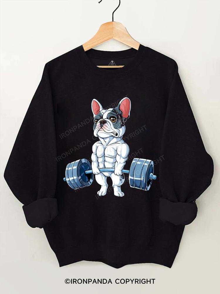 French Bulldog Weightlifting Gym Sweatshirt