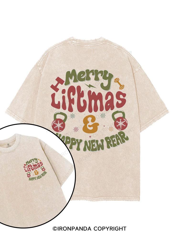 merry liftmas happy new rear printed Gym Shirt