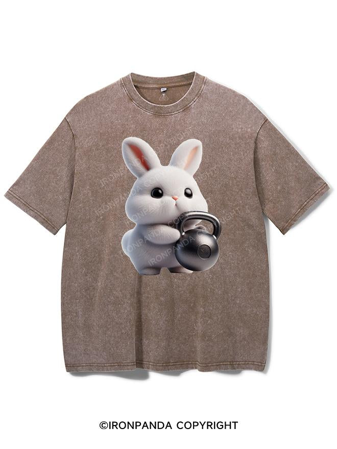 CUTE BUNNY KETTLEBELL VIBES VINTAGE GYM SHIRT