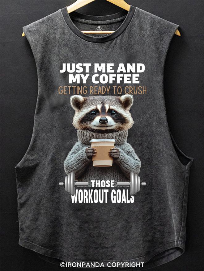 those workout goals raccoon SCOOP BOTTOM COTTON TANK