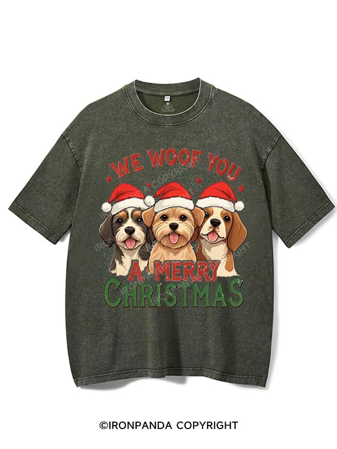 WE WOOF YOU A MERRY CHRISTMAS VINTAGE GYM SHIRT