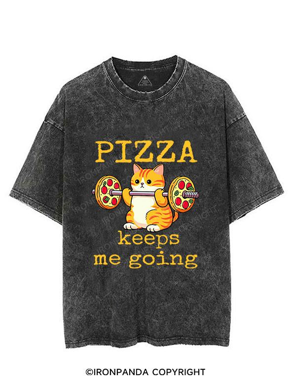 PIZZA KEEPS ME GOING  VINTAGE GYM SHIRT