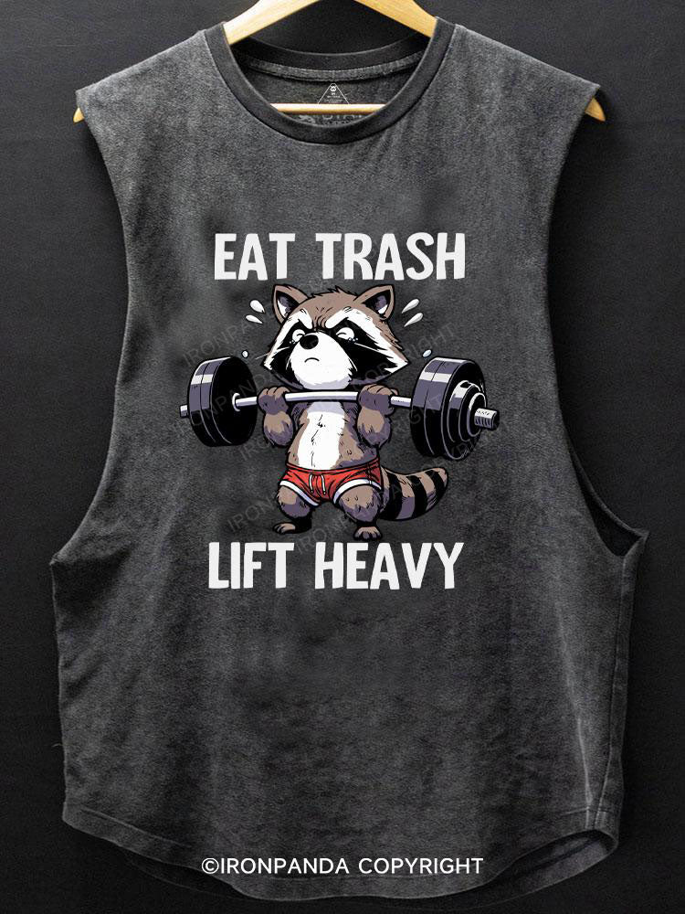 eat trash lift heavy SCOOP BOTTOM COTTON TANK