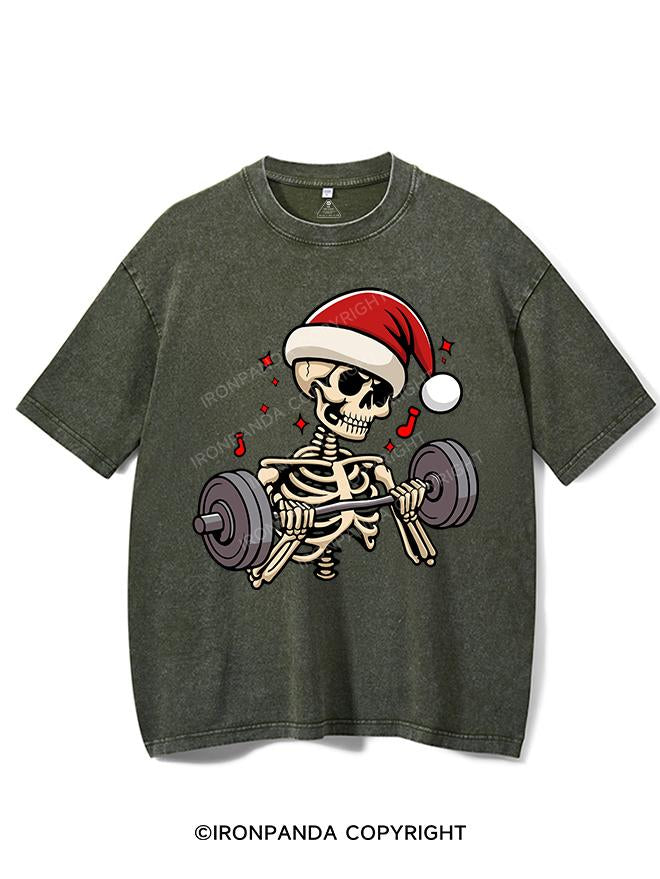 LIFTING CHRISTMAS SKULL VINTAGE GYM SHIRT