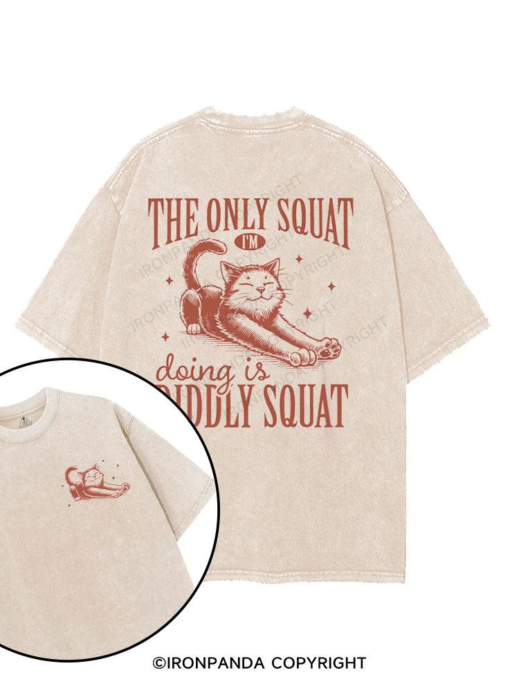 The Only Squat I'm Doing Is Diddly Squat printed Gym Shirt