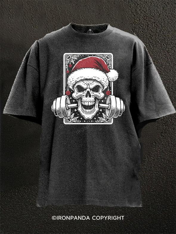 Christmas Skeleton Tarot Washed Gym Shirt