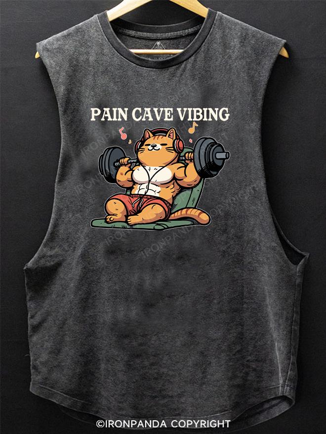 Pain cave vibing SCOOP BOTTOM COTTON TANK