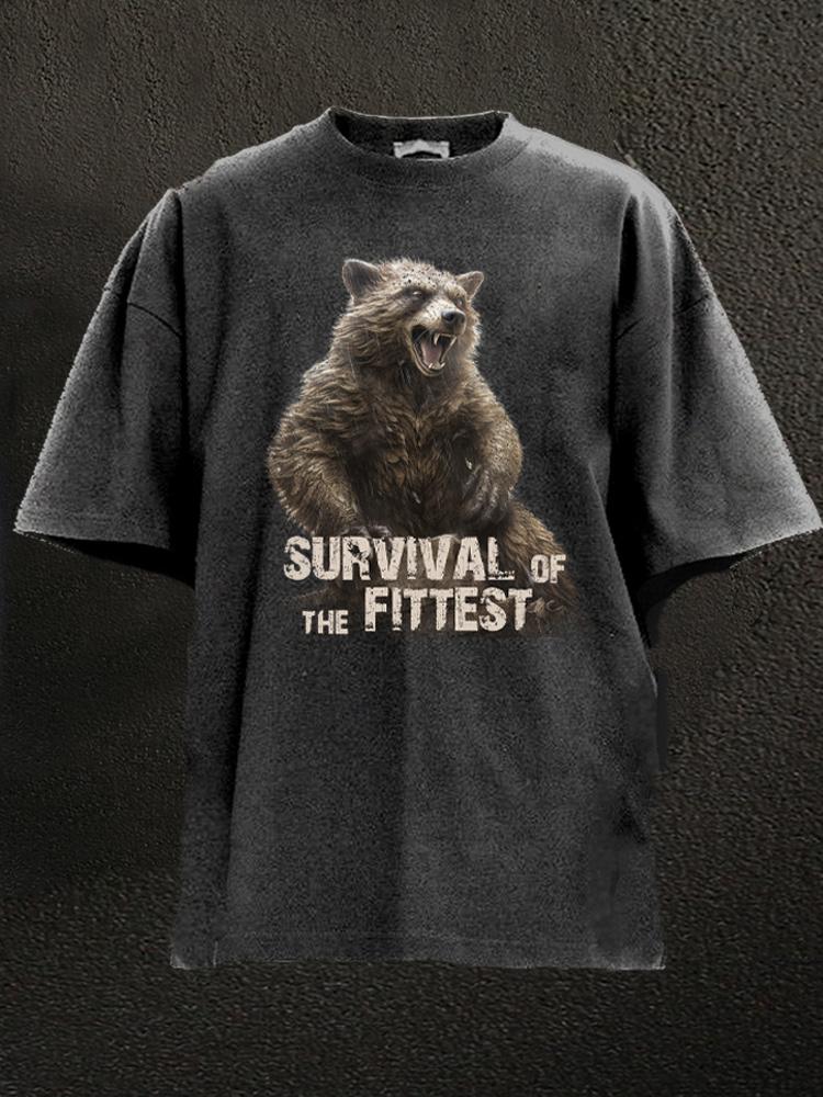 Survival Of The Fittest Washed Gym Shirt