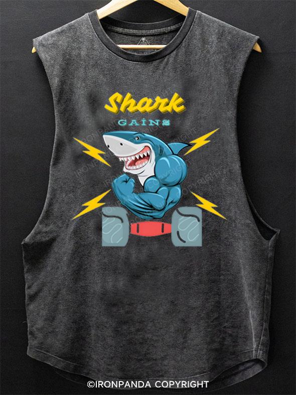 Shark Gains SCOOP BOTTOM COTTON TANK