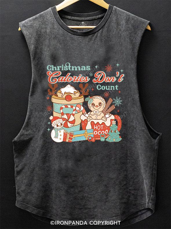 CHRISTMAS CALORIES DONT COUNT SCOOP BOTTOM COTTON TANK