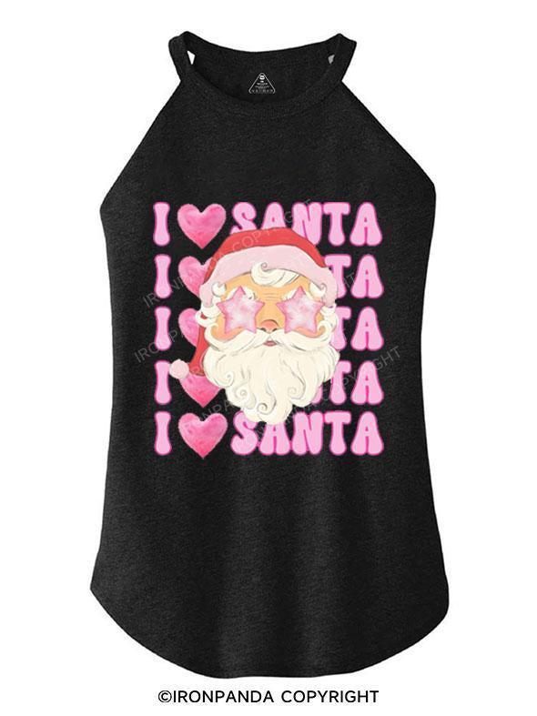 I LOVE SANTA TRI ROCKER COTTON TANK