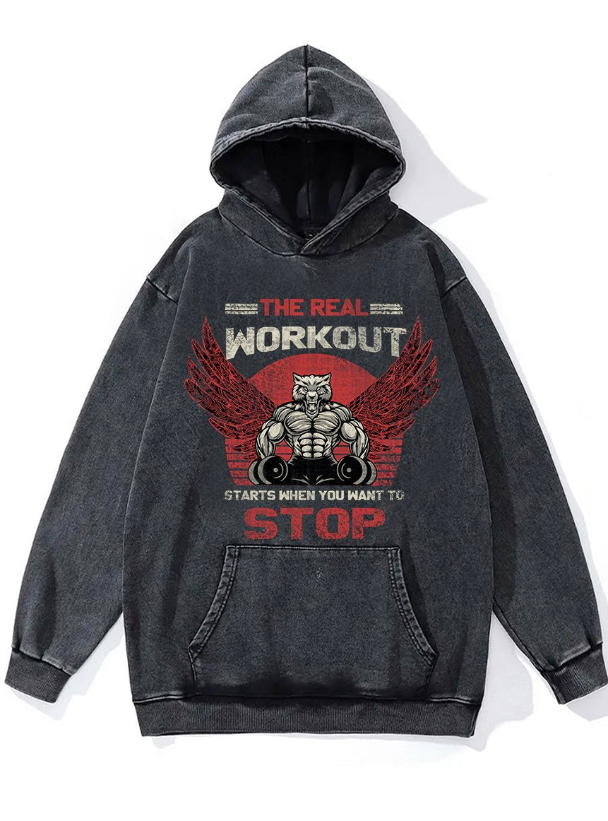 The Real Workout Washed Gym Hoodie