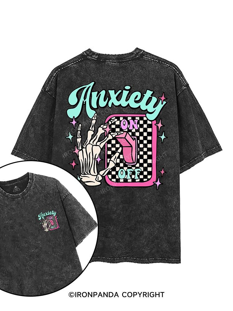 TURN OFF THE ANXIETY printed Gym Shirt