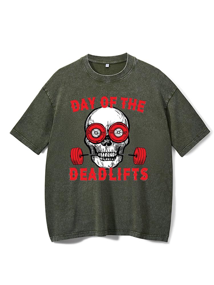 Weightlifting Powerlifting Day of the Deadlifts Washed Gym Shirt