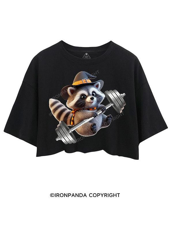 HALLOWEEN RIPPED RACCOON CROP TOPS