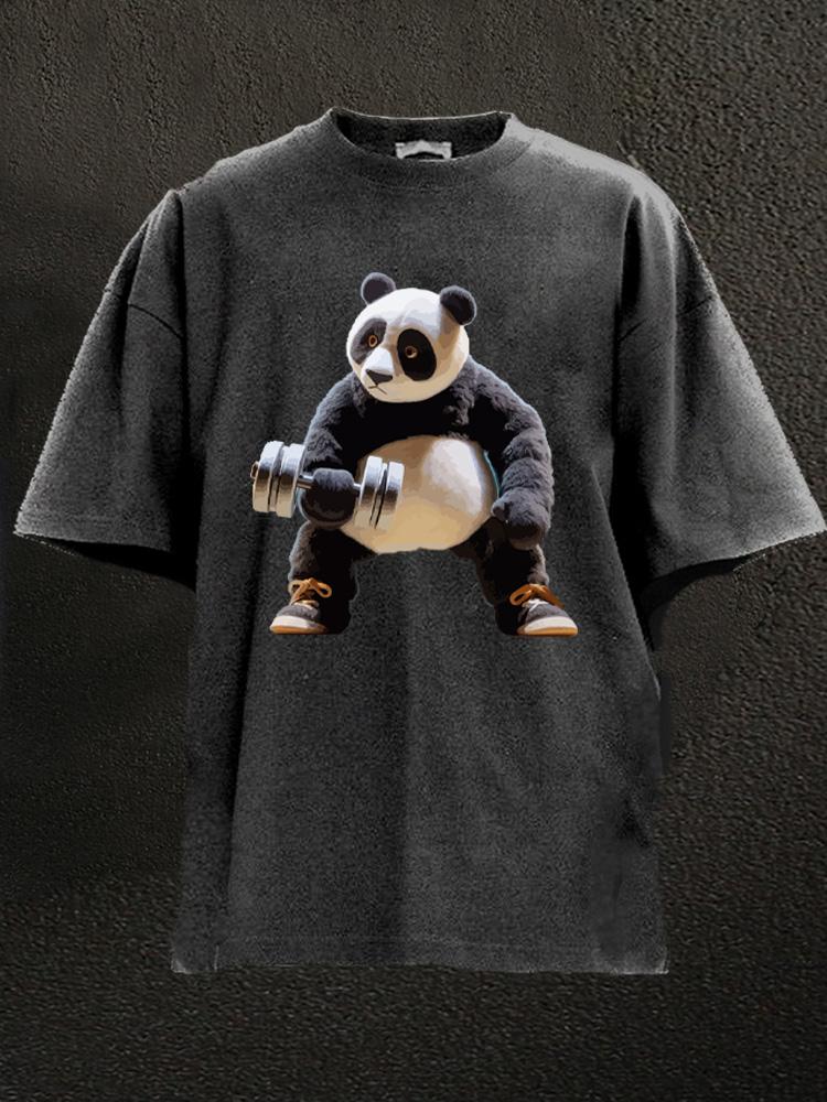 weightlifting toy panda Washed Gym Shirt