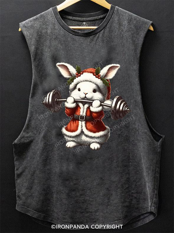 CHRISTMAS BUNNY WORKOUT SCOOP BOTTOM COTTON TANK