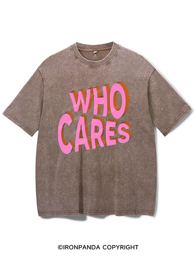 WHO CARES VINTAGE GYM SHIRT