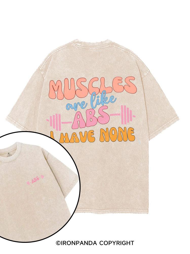 Muscles are like Abs I have none printed Gym Shirt