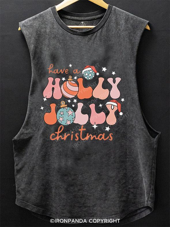 HAVE A HOLLY JOLLY CHRISTMAS SCOOP BOTTOM COTTON TANK