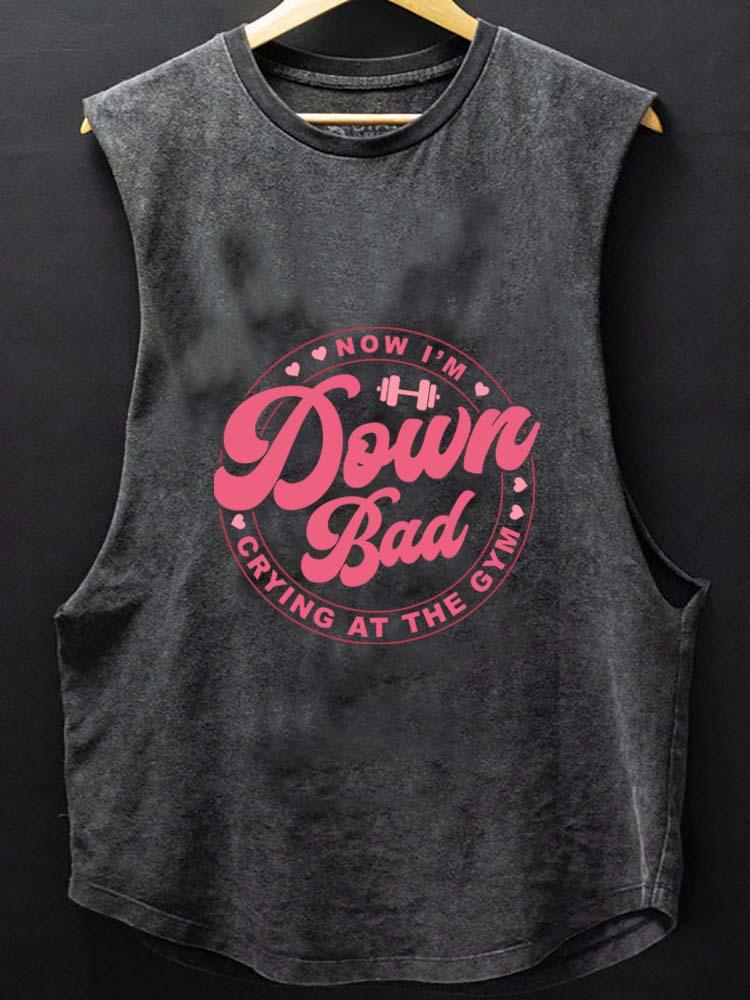 DOWN BAD CRYING AT THE GYM SCOOP BOTTOM COTTON TANK