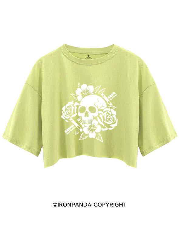 SKULL BARBELL  CROP TOPS