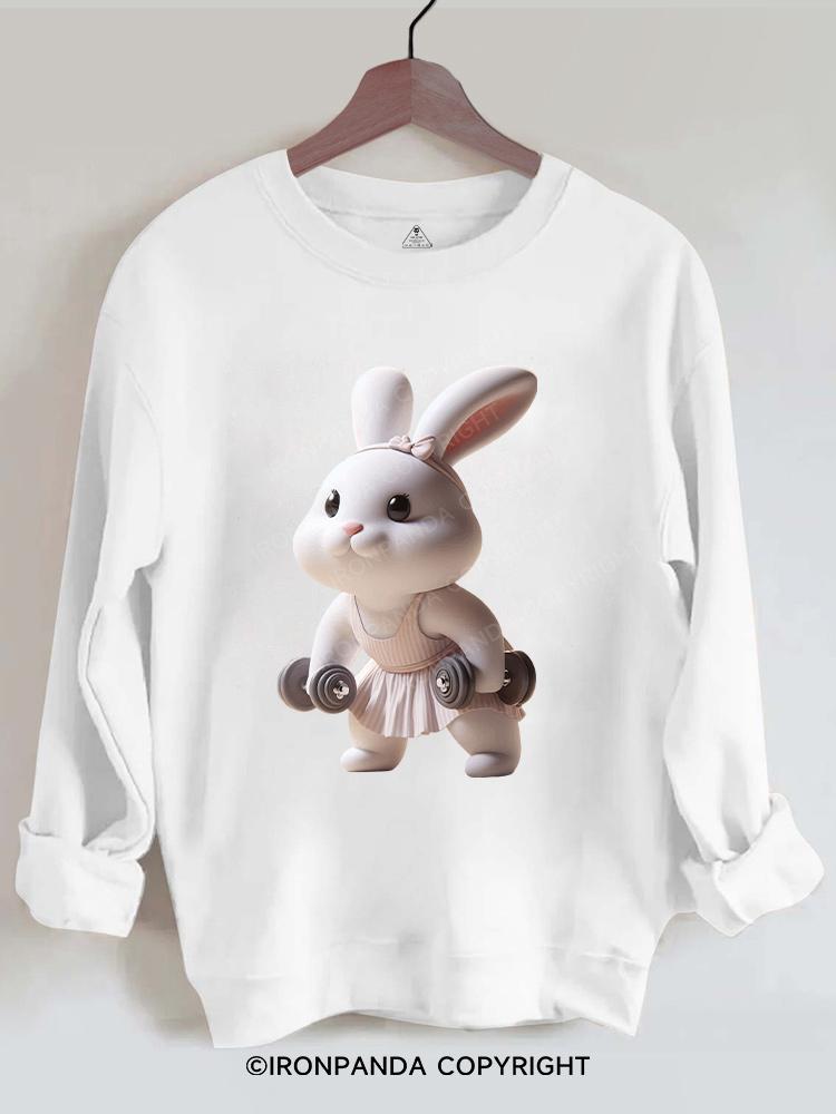 cute dumbbell rabbit Gym Sweatshirt