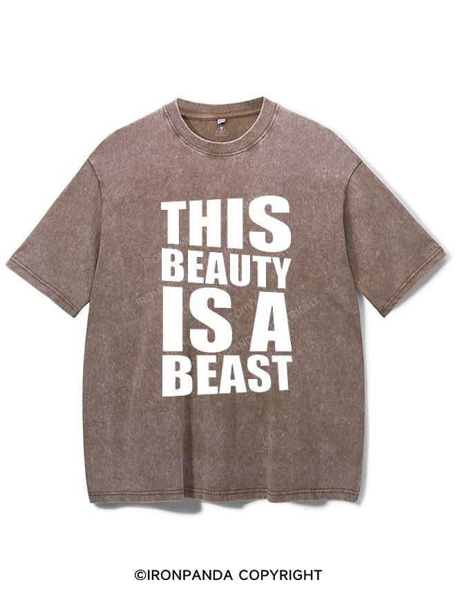 THIS BEAUTY IS A BEAST VINTAGE GYM SHIRT