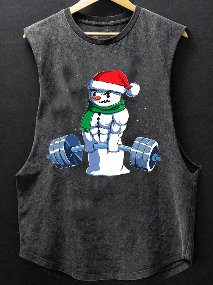 weightlifting snowman SCOOP BOTTOM COTTON TANK